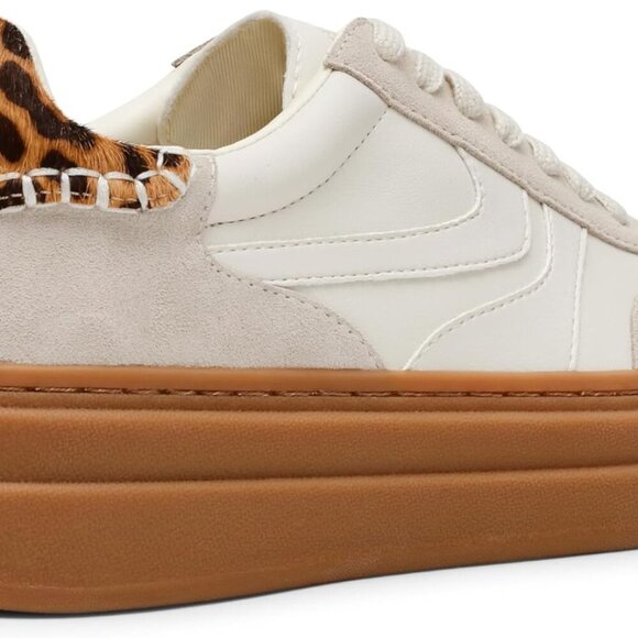 Women's Sneaker Suede Leather 7.5 Bone Multi Lace-up Casual Athletic - Picture 7 of 7